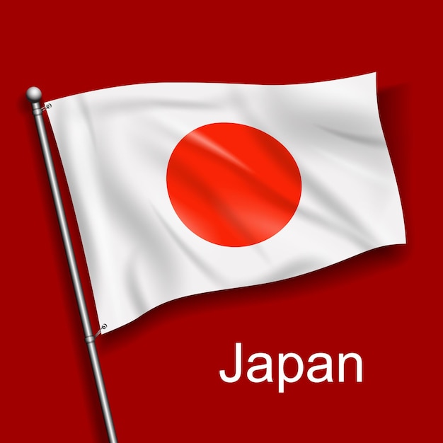 Vector la bandera nacional de japón en asia