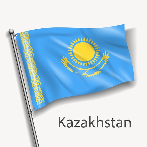 la bandera nacional de Kazajstán en Europa