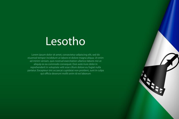 La bandera nacional de Lesotho aislada en el fondo con copyspace
