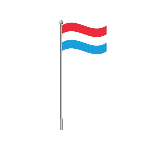 La bandera nacional de Luxemburgo aislada en una ilustración vectorial de fondo blanco