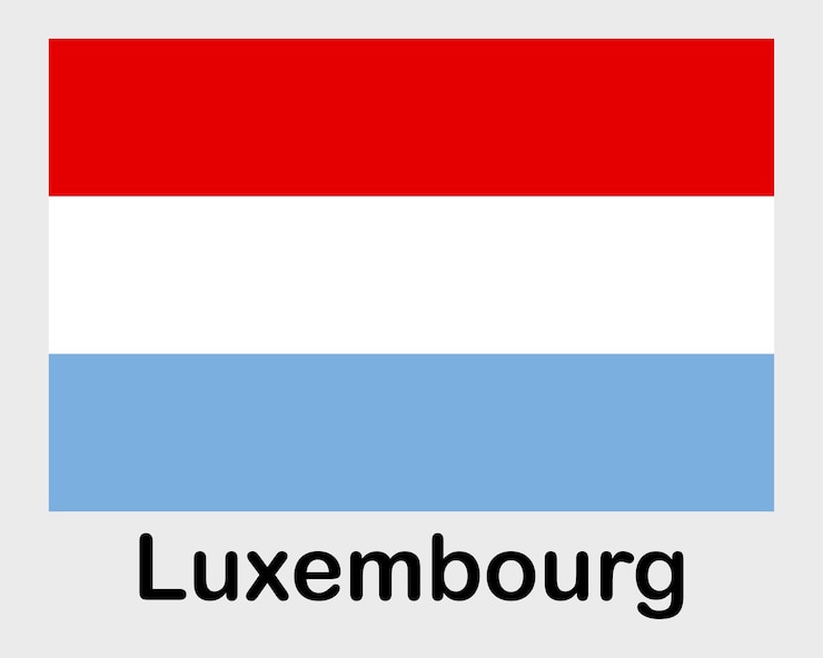 Vector bandera nacional de luxemburgo bandera símbolo del estado mástil de la bandera