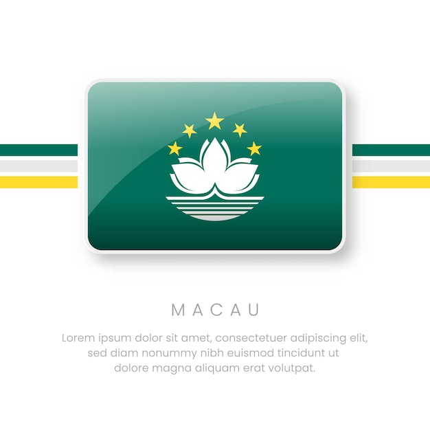 Bandera nacional de Macao Vector de Macao Botón de bandera Diseño realista de la bandera nacional y plantilla de vectores