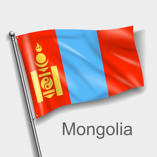 la bandera nacional de Mongolia en Asia