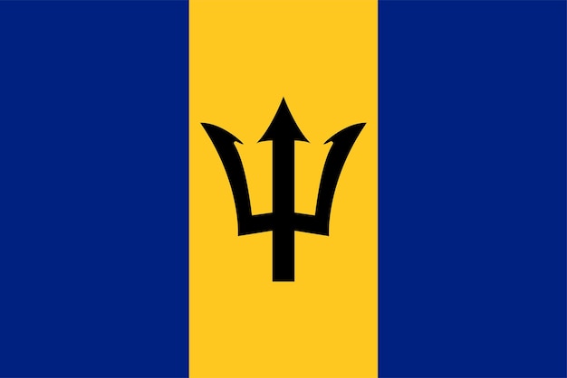 La bandera nacional del mundo Barbados