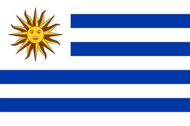 La bandera nacional del mundo Uruguay