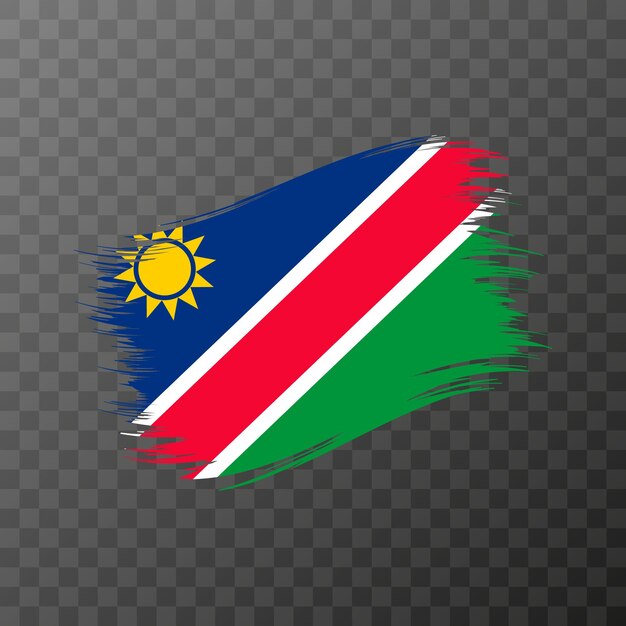 Bandera nacional de Namibia Trazo de pincel grunge Ilustración vectorial sobre fondo transparente