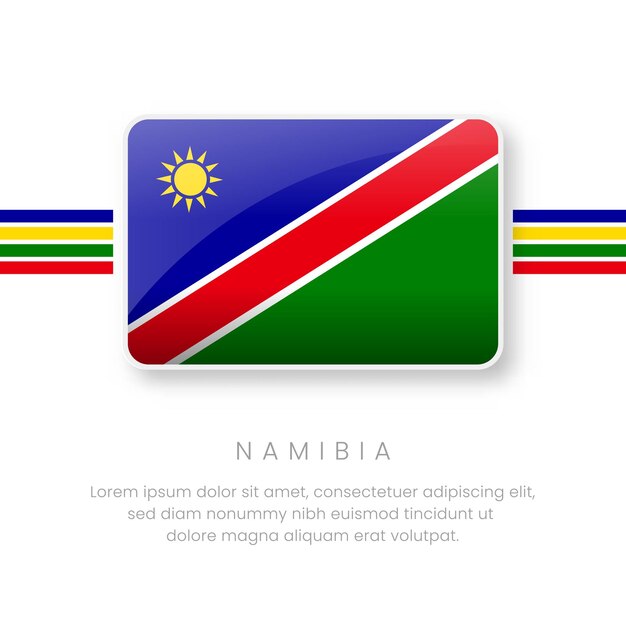 Bandera nacional de Namibia Vector Bandera del botón de Namibia Diseño realista de la bandera nacional y plantilla vectorial