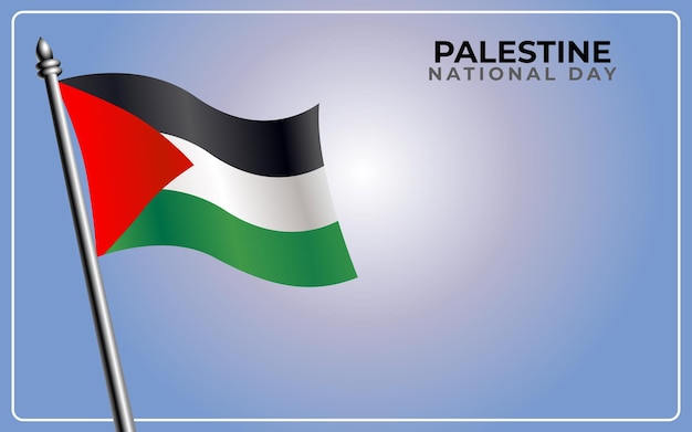 Bandera nacional palestina aislada sobre fondo de color degradado