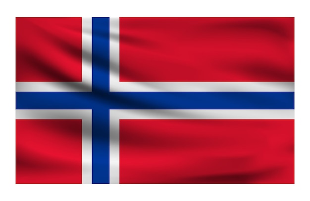 Vector bandera nacional realista de noruega