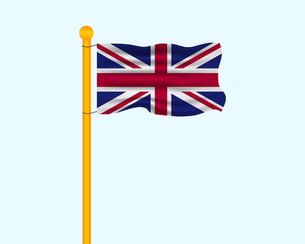 Bandera nacional del reino unido ondeando vector realista, bandera del reino unido