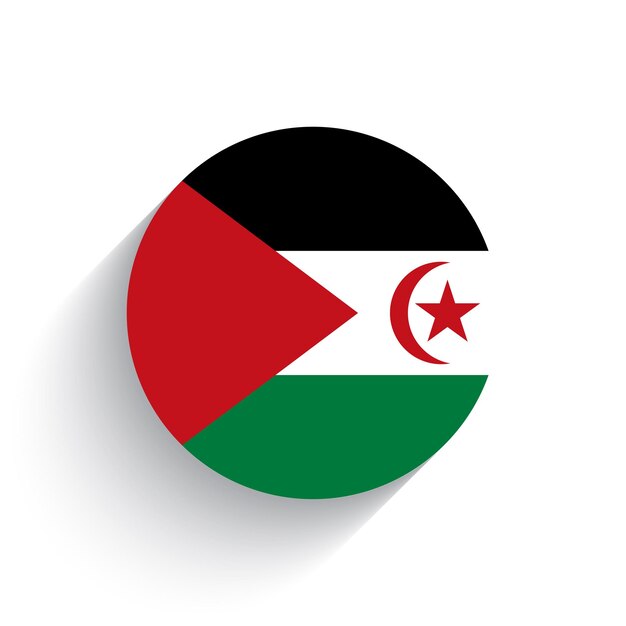 Bandera nacional de la República Árabe Democrática Saharaui Ilustración vectorial del icono