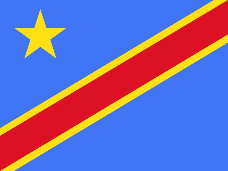 Vector bandera nacional de la república democrática del congo