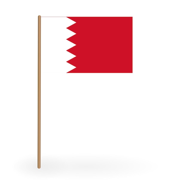 Bandera nacional roja y blanca del reino de bahrein ondeando la bandera