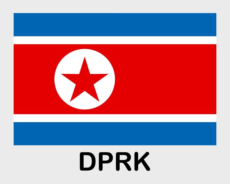 Vector bandera nacional de la rpdc bandera símbolo del estado asta de la bandera