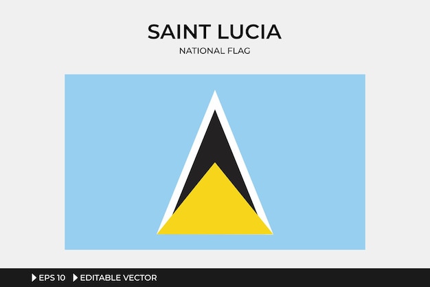 Bandera Nacional de Santa Lucía Editable Vector IllustrationxAxAEps 10 formato de archivo fácil de usar y editar