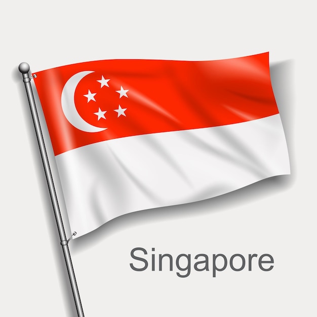 Vector la bandera nacional de singapur en asia