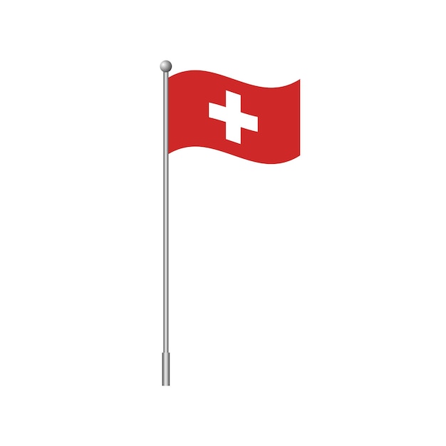 Bandera nacional suiza aislada en una ilustración vectorial blanca