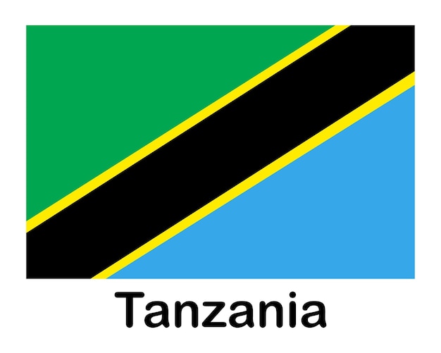 Bandera nacional de Tanzania Bandera símbolo del estado asta de la bandera