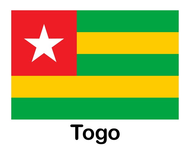 Bandera nacional de Togo Bandera símbolo del estado mástil de la bandera
