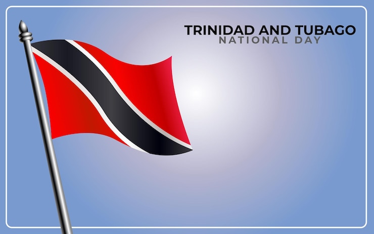 Vector bandera nacional de trinidad y tobago aislada sobre fondo de color degradado