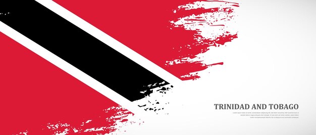 Bandera nacional de trinidad y tobago con fondo de bandera de pincel texturizado dibujado a mano