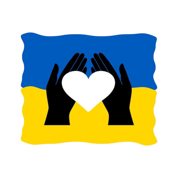 Bandera nacional ucraniana concepto símbolo de apoyo de ayuda y no guerra en el país de ucrania vector ilustración aislada