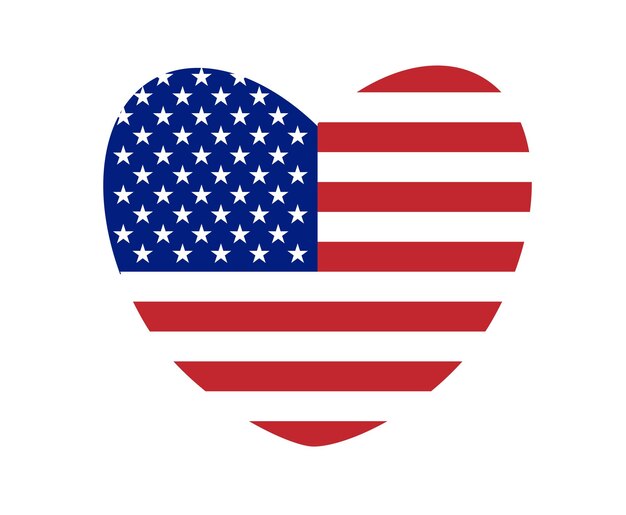 Bandera nacional unida de Estados Unidos Estado icono de Estados Unidos Independencia patriótica Mapas de diseño Vector diseño plano Ilustración