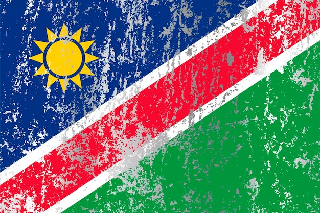 Bandera de Namibia con efecto grunge