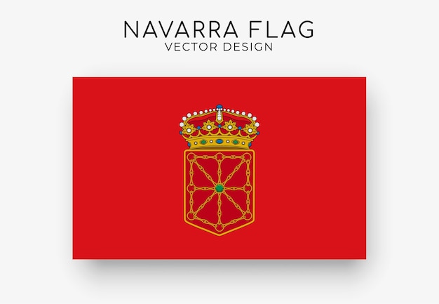 Bandera de navarra bandera detallada sobre fondo blanco ilustración vectorial