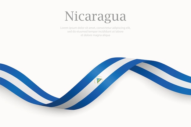 La bandera de Nicaragua en la cinta de agitar