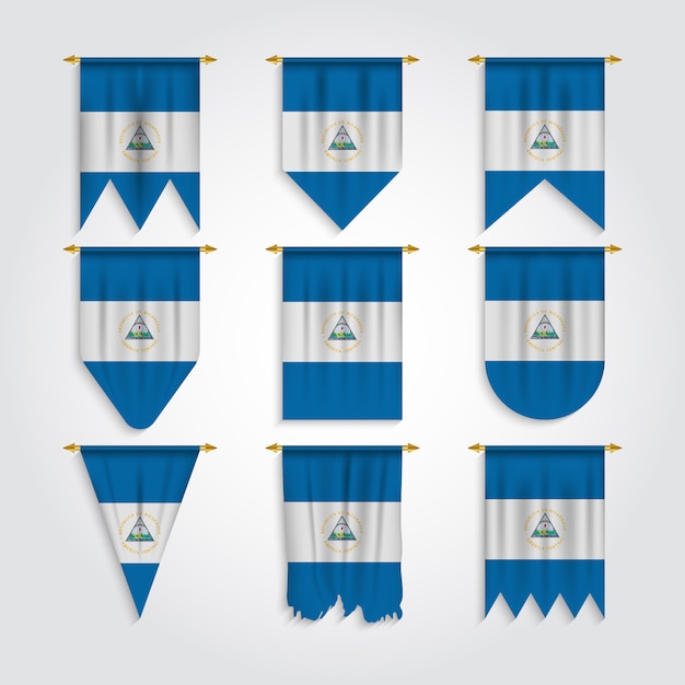 Bandera de Nicaragua en varias formas