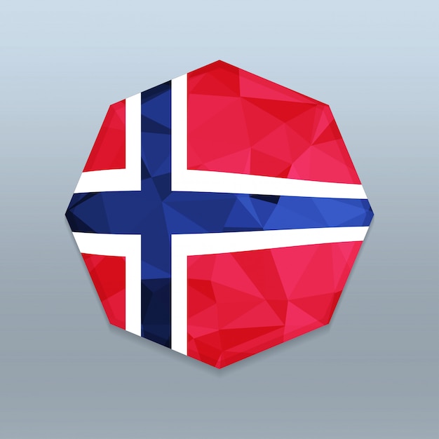 Vector bandera de noruega con vector de diseño octagone