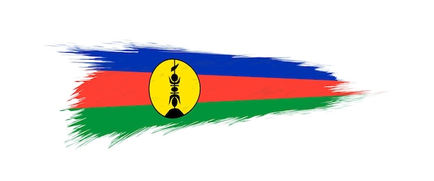 Bandera de Nueva Caledonia en trazo de pincel grunge