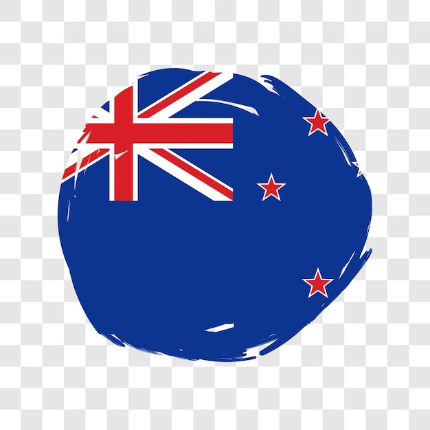 Bandera de Nueva Zelanda con trazo de pincel grunge diseño vectorial