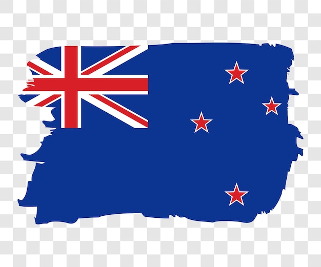 Bandera de Nueva Zelanda con trazo de pincel grunge diseño vectorial