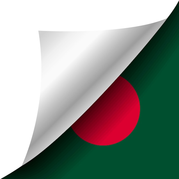 Bandera oculta de Bangladesh con esquina rizada