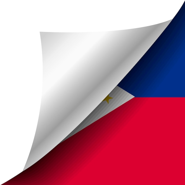 Bandera oculta de Filipinas con esquina rizada