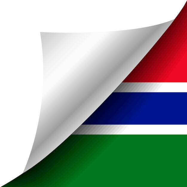 Bandera oculta de Gambia con esquina rizada