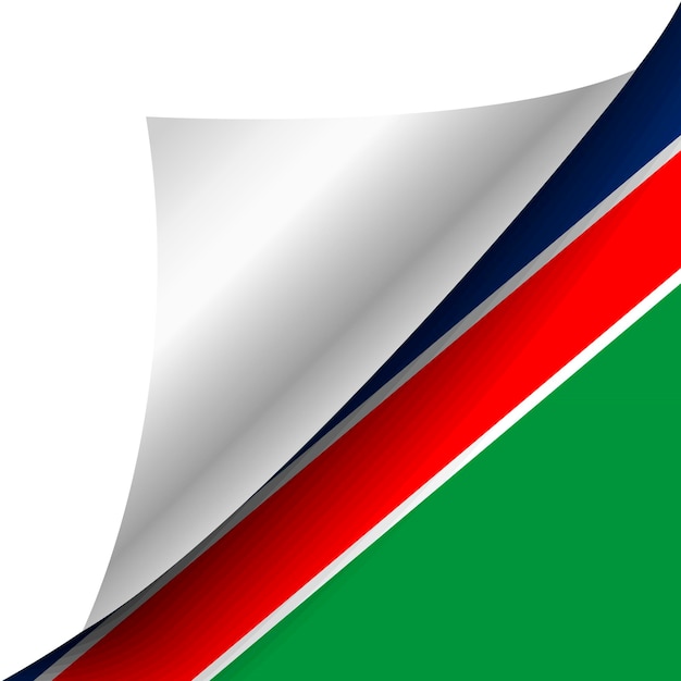 Bandera oculta de namibia con esquina rizada