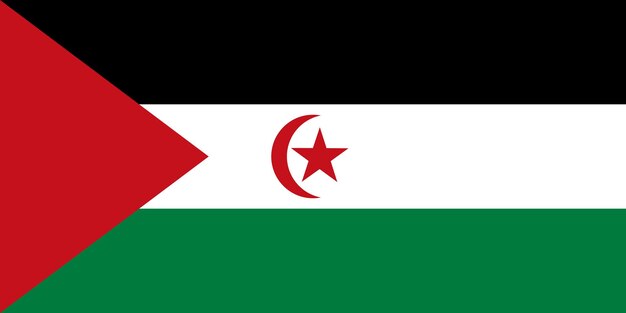 Vector bandera oficial de la república árabe democrática saharaui