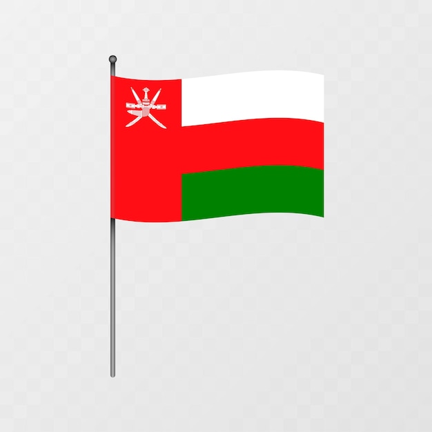 Bandera de Omán en el mástil Ilustración vectorial