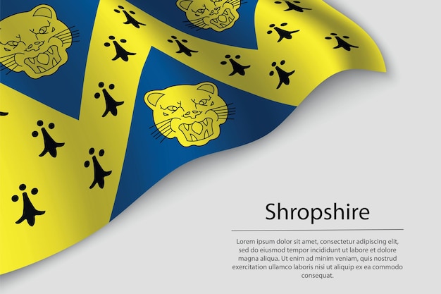 Vector bandera de onda de shropshire es un condado de inglaterra banner o plantilla de vector de cinta