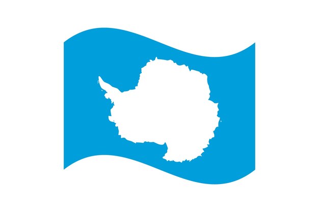 Bandera ondulada de la Antártida Ilustración vectorial digital de la bandera aleteante