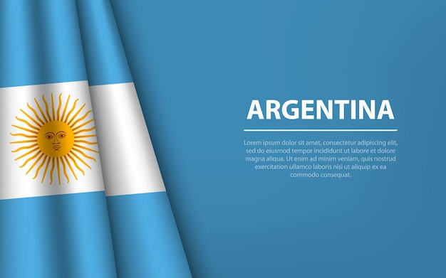 Bandera ondulada de Argentina con fondo copyspace