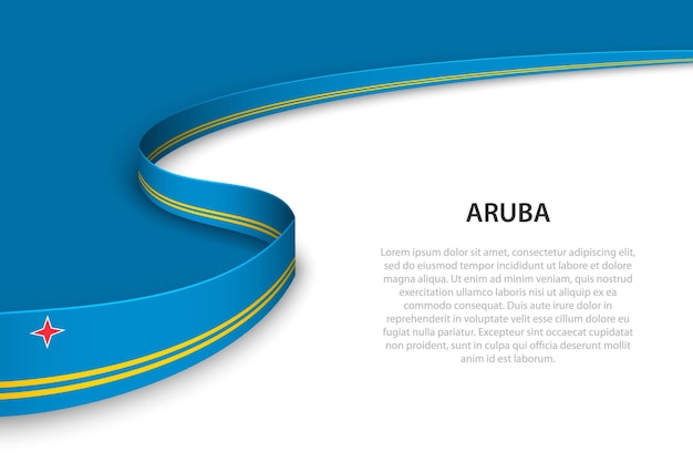 Bandera ondulada de Aruba con fondo copyspace