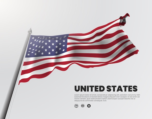 Vector bandera ondulada de los estados unidos