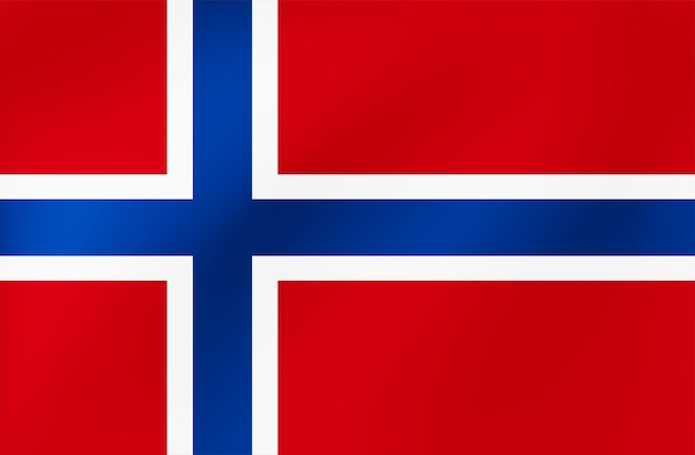 Bandera ondulada de Noruega para eventos de estado de viajes deportivos en el sitio Ilustración vectorial