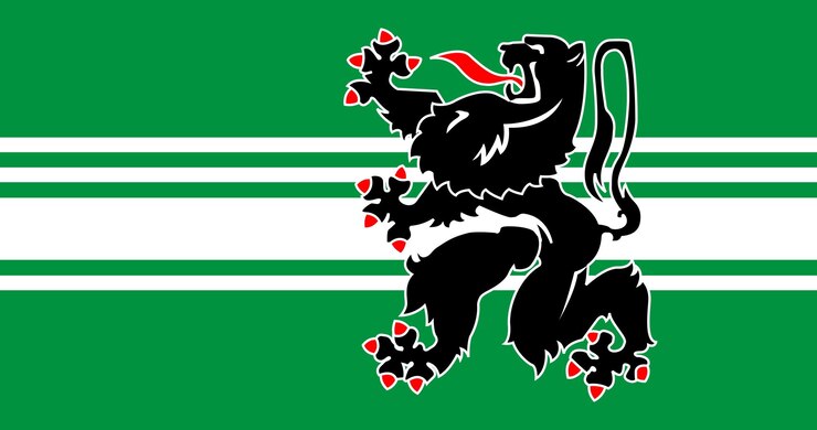 Vector bandera de oost-vlaanderen en bélgica imagen vectorial