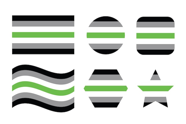Bandera del orgullo agénero Bandera del orgullo de identidad sexual Ilustración simple para el mes del orgullo