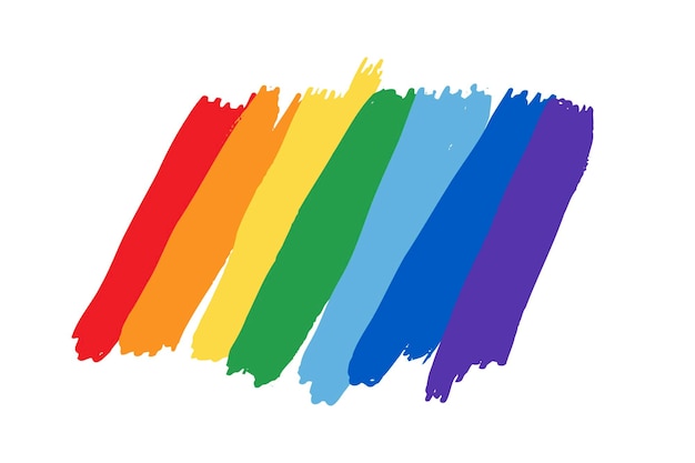 Bandera orgullo arco iris lgbt lesbiana dibujado con pincel icono concepto lgbt ilustración vectorial